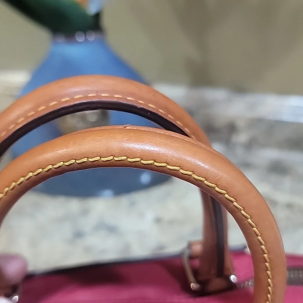 DOONEY & BOURKE RED NYLON SATCHEL TOTE - Picture 5 of 12